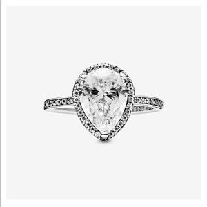 Pandora Sparkling Teardrop Halo Ring